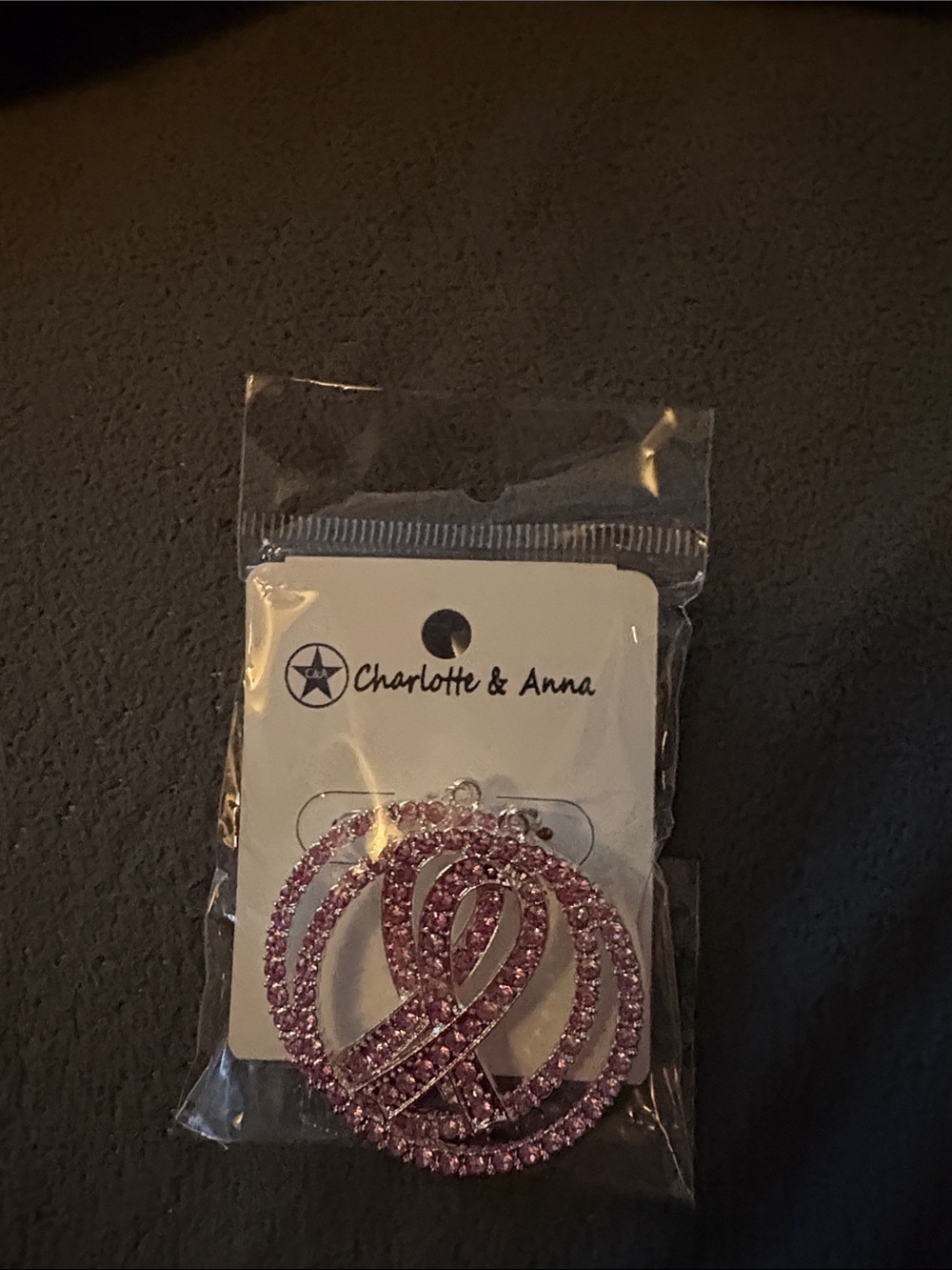 Pink Crystal Ribbon  Earrings